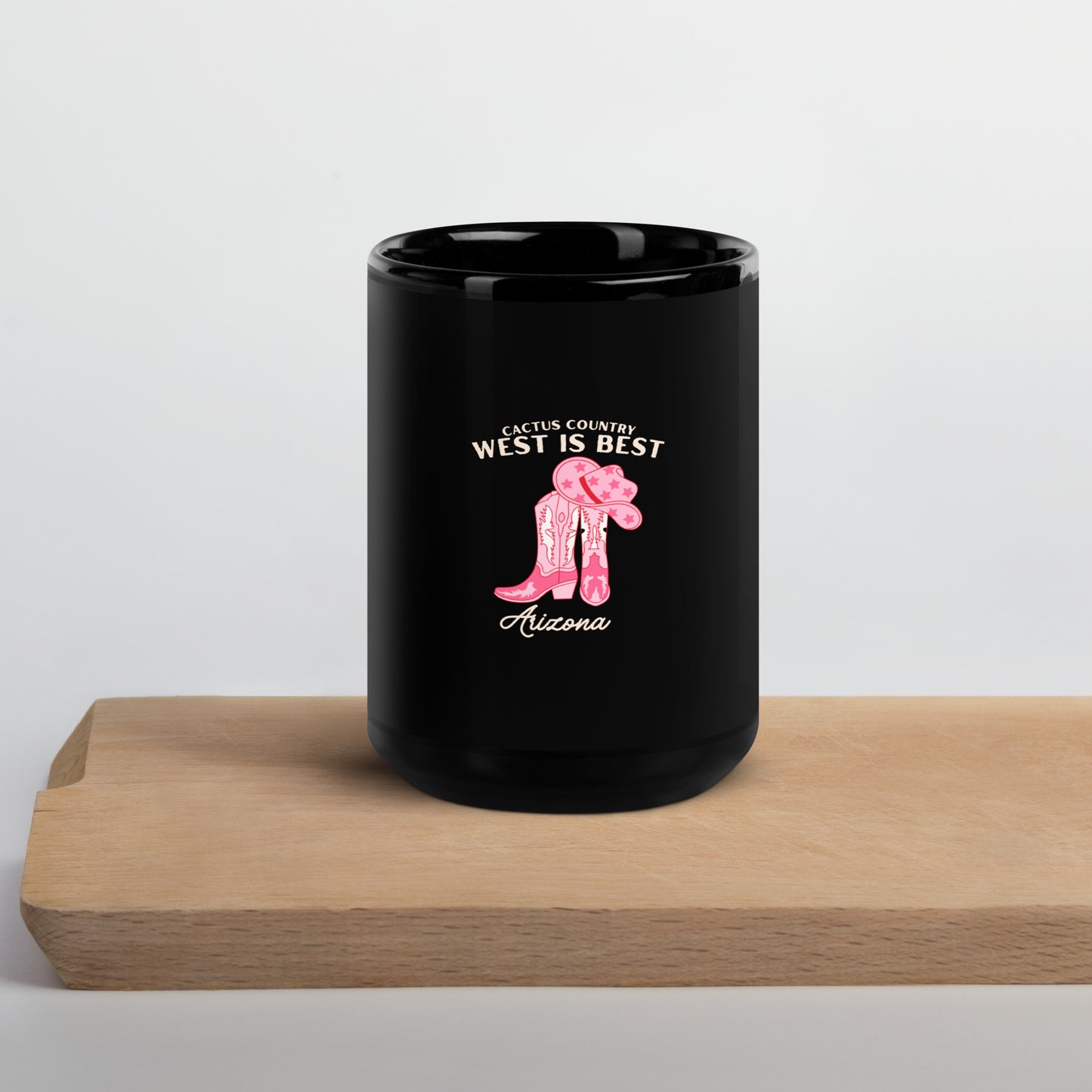 Cactus Country Black Glossy Mug