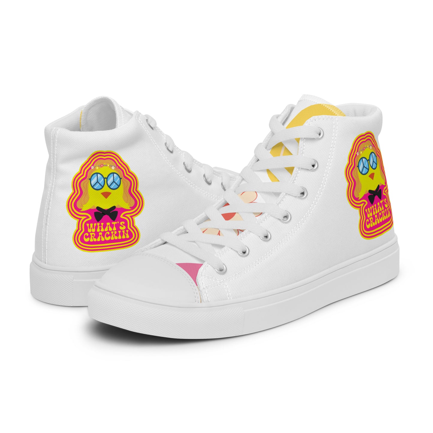 Flower Power high top canvas shoes