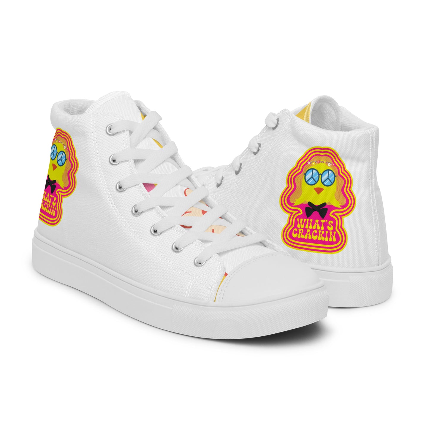 Flower Power high top canvas shoes