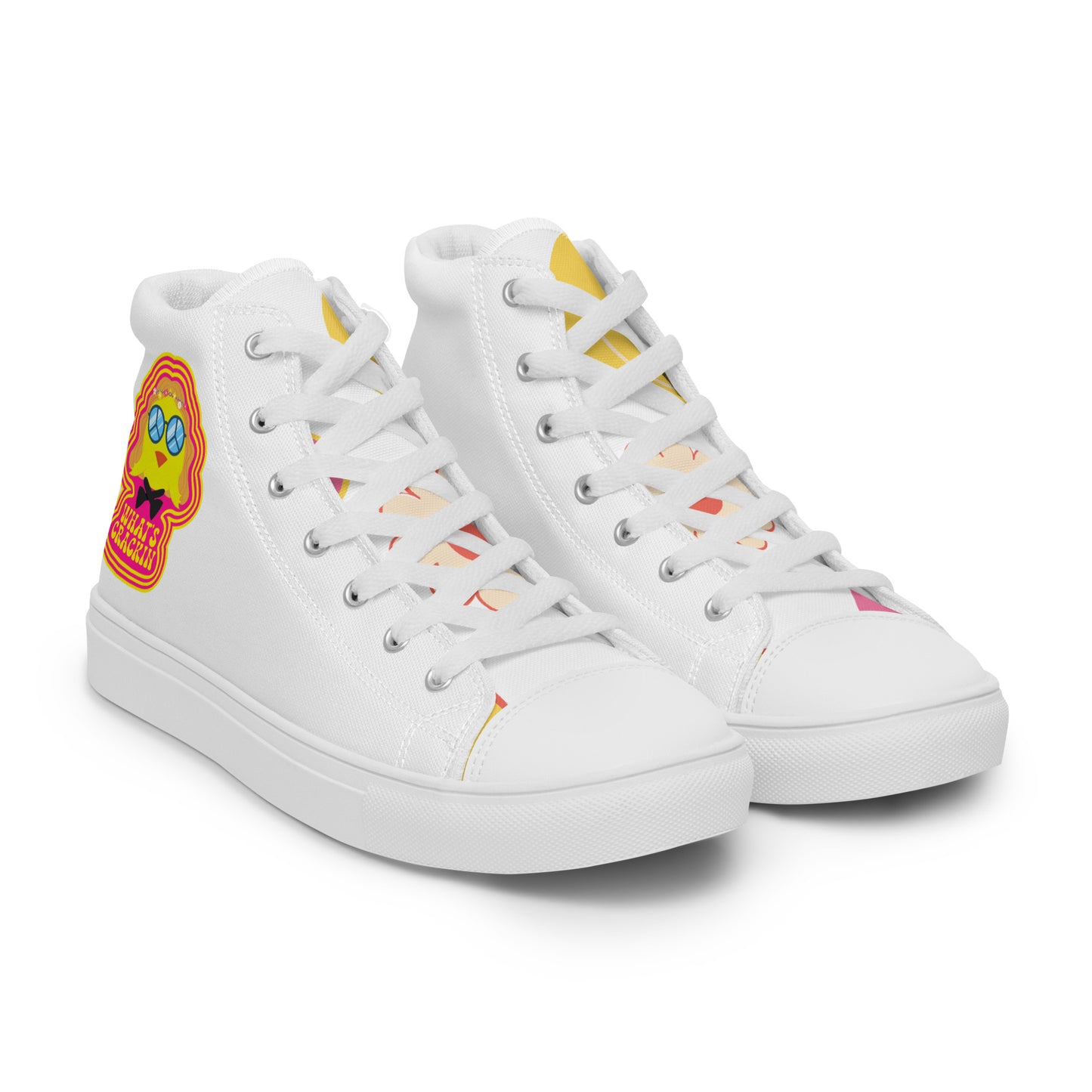 Flower Power high top canvas shoes