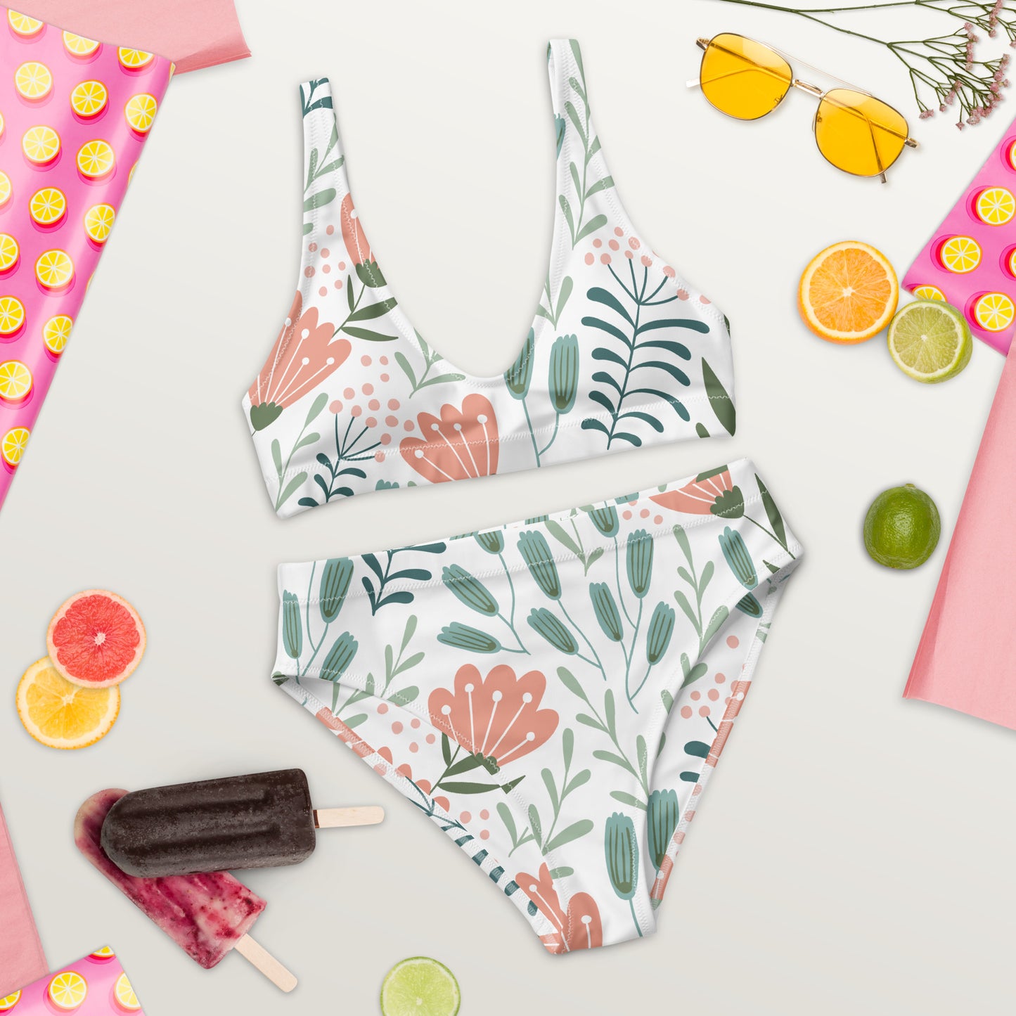 Recycled high-waisted bikini