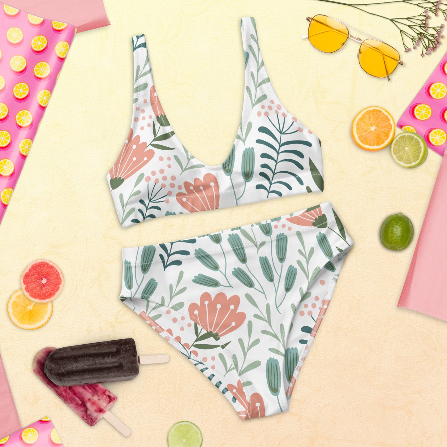 Recycled high-waisted bikini