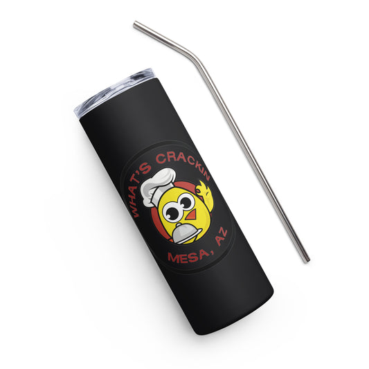 Stainless steel tumbler with chef logo